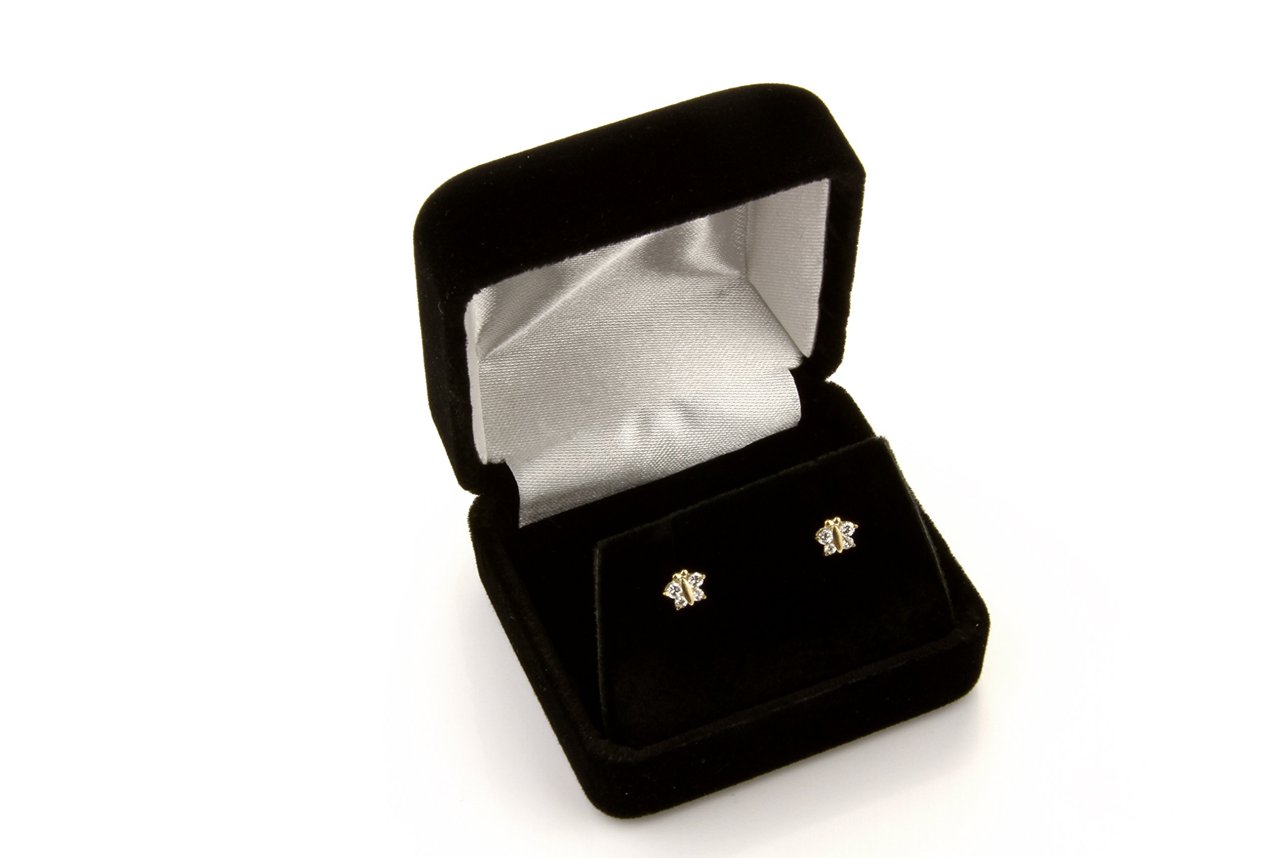 14k White Gold Cross Stud Earrings with Screw Back