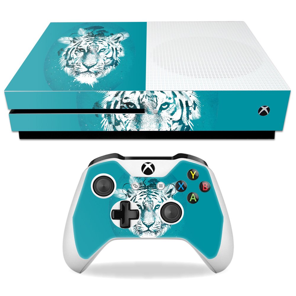 MightySkins Skin Compatible with Microsoft Xbox One S - White Tiger | Protective, Durable, and Unique Vinyl Decal wrap Cover | Easy to Apply, Remove, and Change Styles | Made in The USA