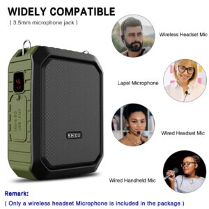 Wireless Voice Amplifier Bluetooth Teacher Microphone 18W Waterproof Portable Voice Amplifier Headset Mic Rechargeable Voice Enhancer Personal Microphone for Classroom Outdoors