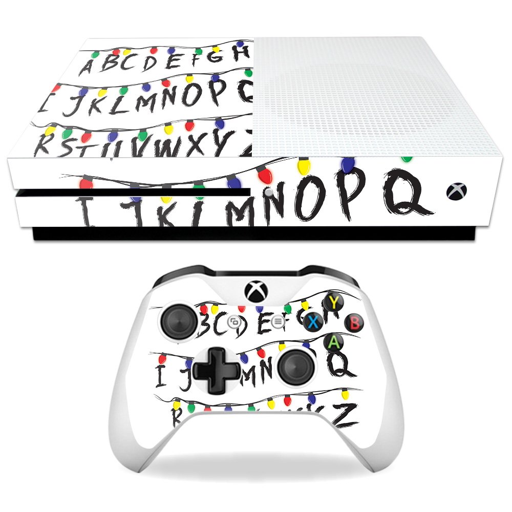 MightySkins Skin Compatible with Microsoft Xbox One S - Stranger Alphabet | Protective, Durable, and Unique Vinyl Decal Wrap Cover | Easy to Apply, Remove, and Change Styles | Made in The USA