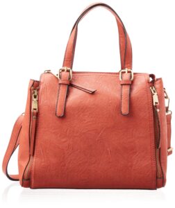 bueno of california womens veg tan satchel style handbags, burnt orange, one size us