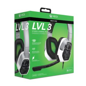 PDP Gaming LVL3 Wired Headset With Noise Cancelling Microphone: White Camo - Xbox One