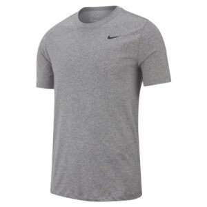 Nike Men's Dry Tee Drifit Cotton Crew Solid, Carbon Heather/White, Medium