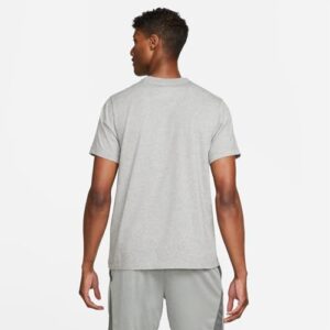 Nike Men's Dry Tee Drifit Cotton Crew Solid, Carbon Heather/White, Medium