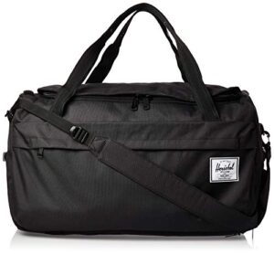 herschel outfitter travel duffel bag, black, 50.0l