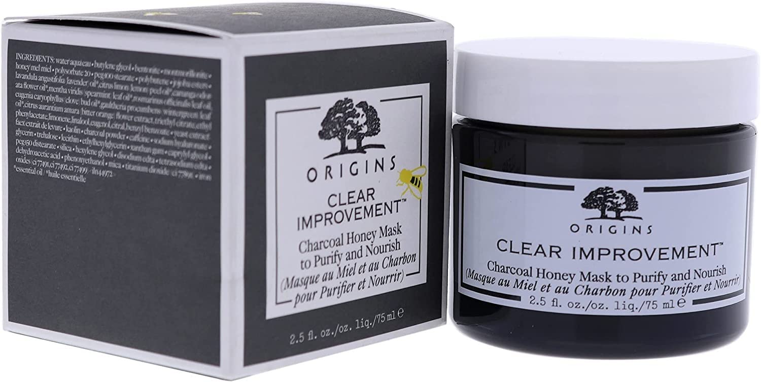 Origins Clear Improvement Charcoal Honey Mask To Purify & Nourish, 2.5 Fl Oz