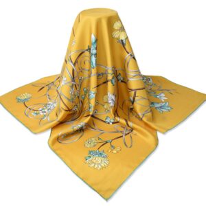 corciova Naples Yellow Western Neck Scarf Men Neckerchief 21x21 Women Silk Hair Scarf Ladies Short Bandana Headband Headscarf