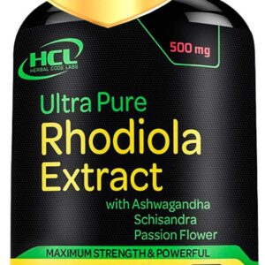 Rhodiola Rosea Supplement High Potency Extract 500mg - 3% Rosavins 1% Salidrosides with Ashwagandha Shisandra Passion Flower Herb Powder Capsules - Natural Way to Relieve Stress - Pills for Energy