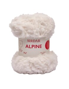 sirdar alpine, luxe faux fur yarn, polar (400), 50g