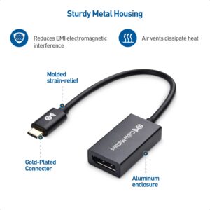 Cable Matters 32.4Gbps USB C to DisplayPort 1.4 Adapter, 4K@240hz, 8K@60hz, and HDR Support -Thunderbolt 4 / USB4 Compatible with Oculus Rift S, iPad Pro, iPhone 15 Pro, MacBook Pro, XPS, Surface