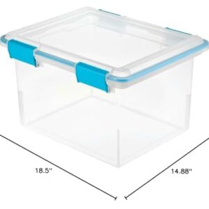 Sterilite Gasket Box, Stackable Storage Bin with Latching Lid, 32 Quart, 8 Pack