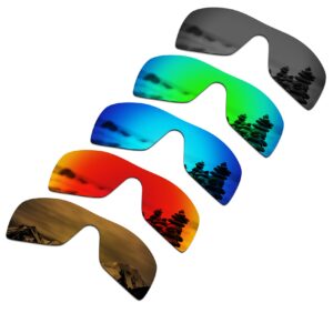 smartvlt set of 5 men's replacement lenses for oakley batwolf oo9101 sunglass combo pack s02