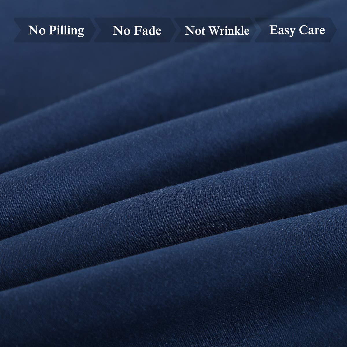 JML Bed Sheet, Queen Sheet Set 4-Piece 3000 Thread Count Microfiber Bed Sheet Set Deep Pocket Up to 14" - Soft Wrinkle & Fade Resistant, Hypoallergenic Luxury Bedding Set, Navy