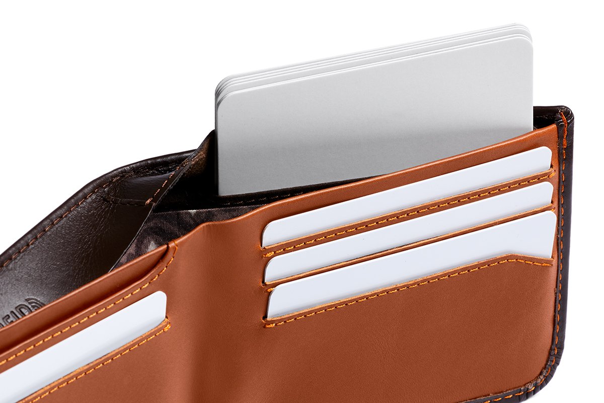 Bellroy Hide & Seek Wallet (Slim Leather Bifold Design, RFID Protected, Holds 5-12 Cards, Coin Pouch, Flat Note Section, Hidden Pocket) - Java