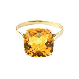 galaxy gold gg 3.6 carat 14k solid yellow gold ring checkerboard cushion cut natural citrine 2313y (11)