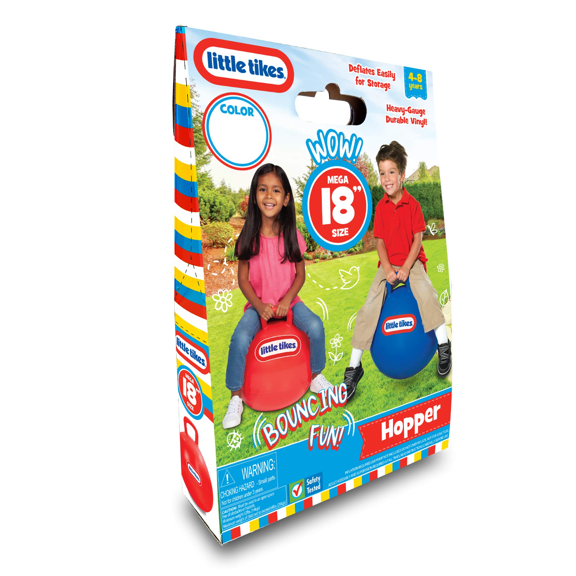 Little Tikes Bouncing Fun! Blue Hopper 9301B - Mega 18" Inflatable Heavy Gauge Durable Vinyl Ball - Deflates Easily for Storage - Exercise Learning Fun? YES - Use That Energy! for Kids Ages 4-8