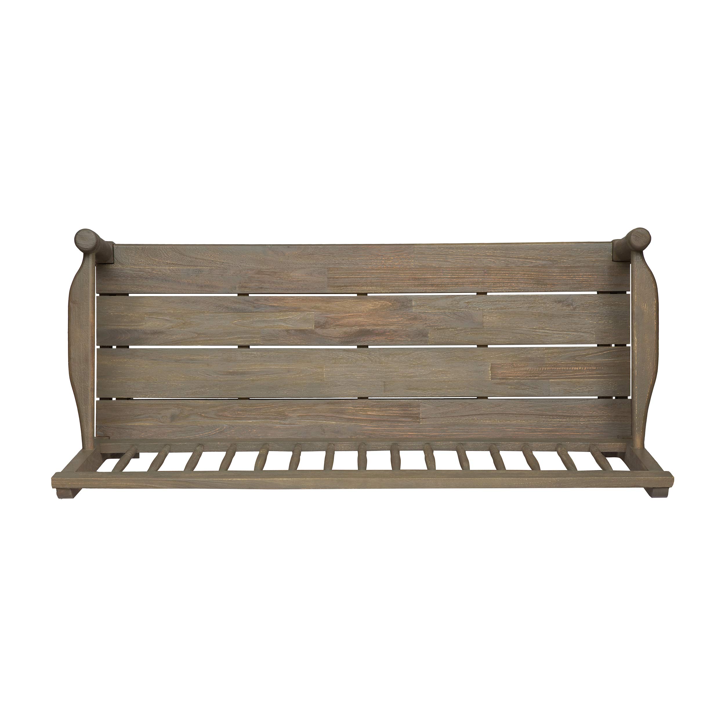 Christopher Knight Home Eddie Indoor Farmhouse Acacia Wood Bench with Shelf, Gray Finish