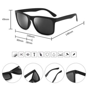 Lekesn Polarized Sunglasses for Men TR90 Unbreakable Mens Sunglasses Driving Sun Glasses For Men/Women