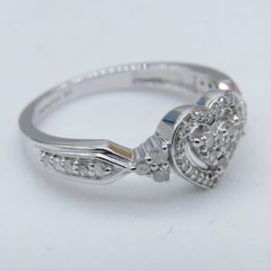 Dazzlingrock Collection 0.35 Carat (ctw) Round White Diamond Heart Promise Ring for Women in 925 Sterling Silver Size 7