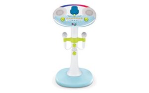 singing machine smk1010 kids pedestal karaoke system with two microphones, stand and voice effects