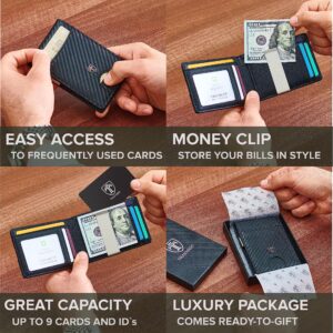 TRAVANDO Mens Slim Wallet with Money Clip SEATTLE RFID Blocking Bifold Credit Card Holder for Men with Gift Box