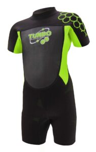 twf kids turbo shortie wetsuit, green, size k08