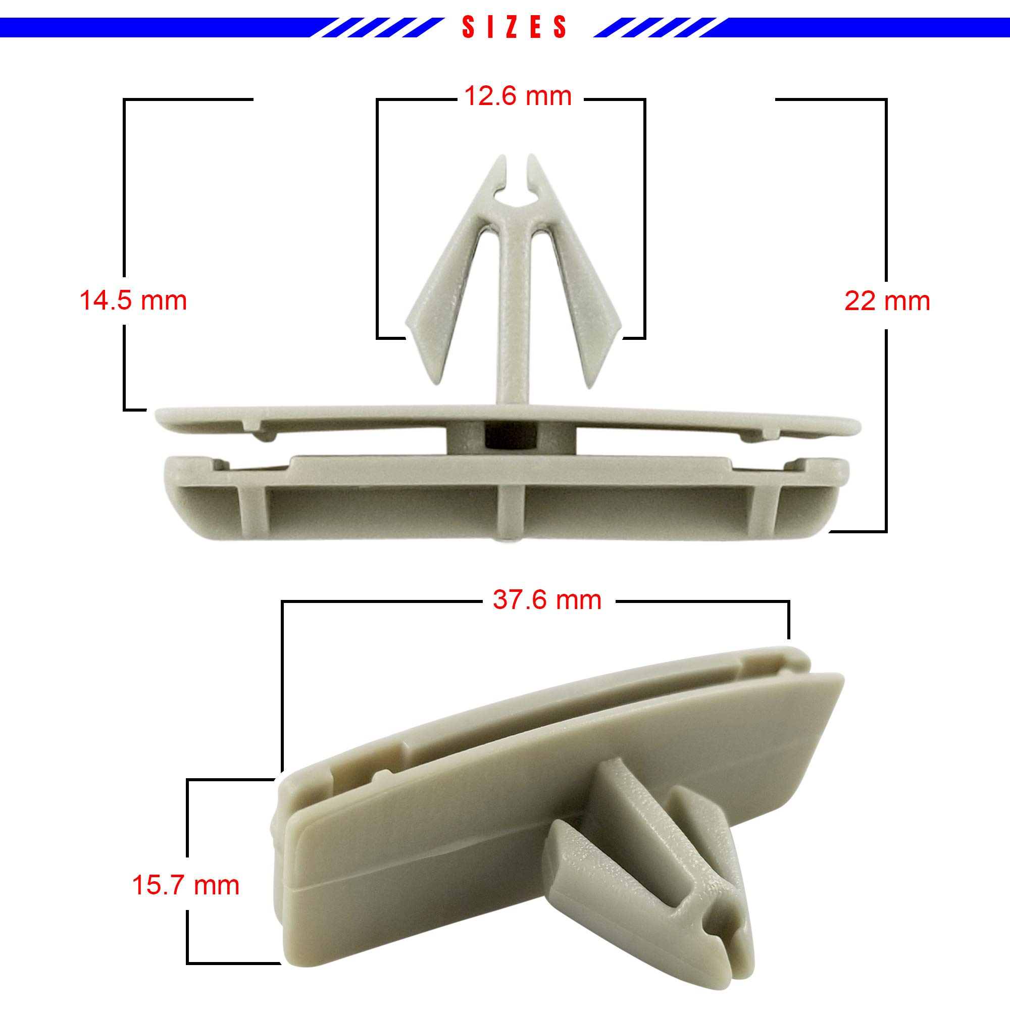 Mean Mug Auto 23181-6133A 50x Fender Flare Moulding Clips - Compatible with: Chrysler, Jeep - Wrangler, Liberty - Replaces OEM #: 55157055-AA, 55157065-AA, 68039280-AA