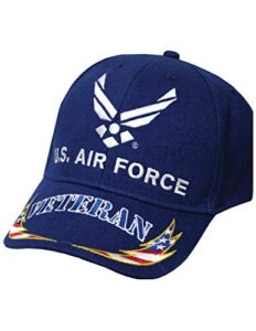 eagle emblems, inc. us air force symbol veteran cap 100% cotton w/embroidered branch logo (flag)