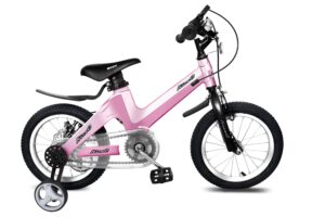 nicec kids bmx bike, princess pink, 14 inch, adjustable, training wheels included