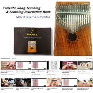 Moozica 17 Keys Kalimba Marimba, Solid Koa Wood Professional Thumb Piano Musical Instrument (Koa-K17K)