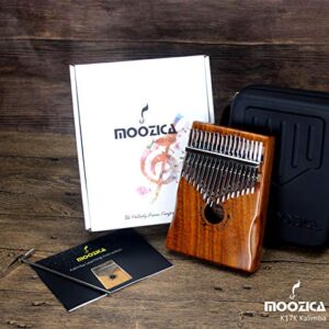 Moozica 17 Keys Kalimba Marimba, Solid Koa Wood Professional Thumb Piano Musical Instrument (Koa-K17K)