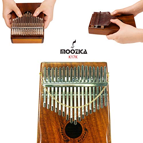 Moozica 17 Keys Kalimba Marimba, Solid Koa Wood Professional Thumb Piano Musical Instrument (Koa-K17K)