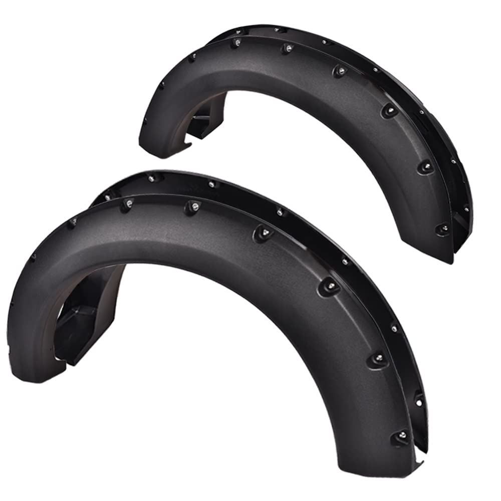 PIT66 Fender Flares,Compatible with 2004-2008 Ford F150(NOT For Heritage), Rugged Black Pocket Riveted Textured Style Wheel Flares Set, 4 Pcs