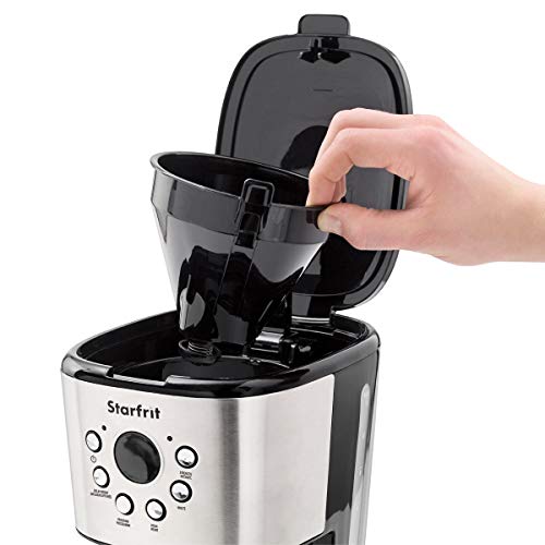 Starfrit 12-Cup Electric Drip Coffee Maker, 1.8 L, Black/Silver