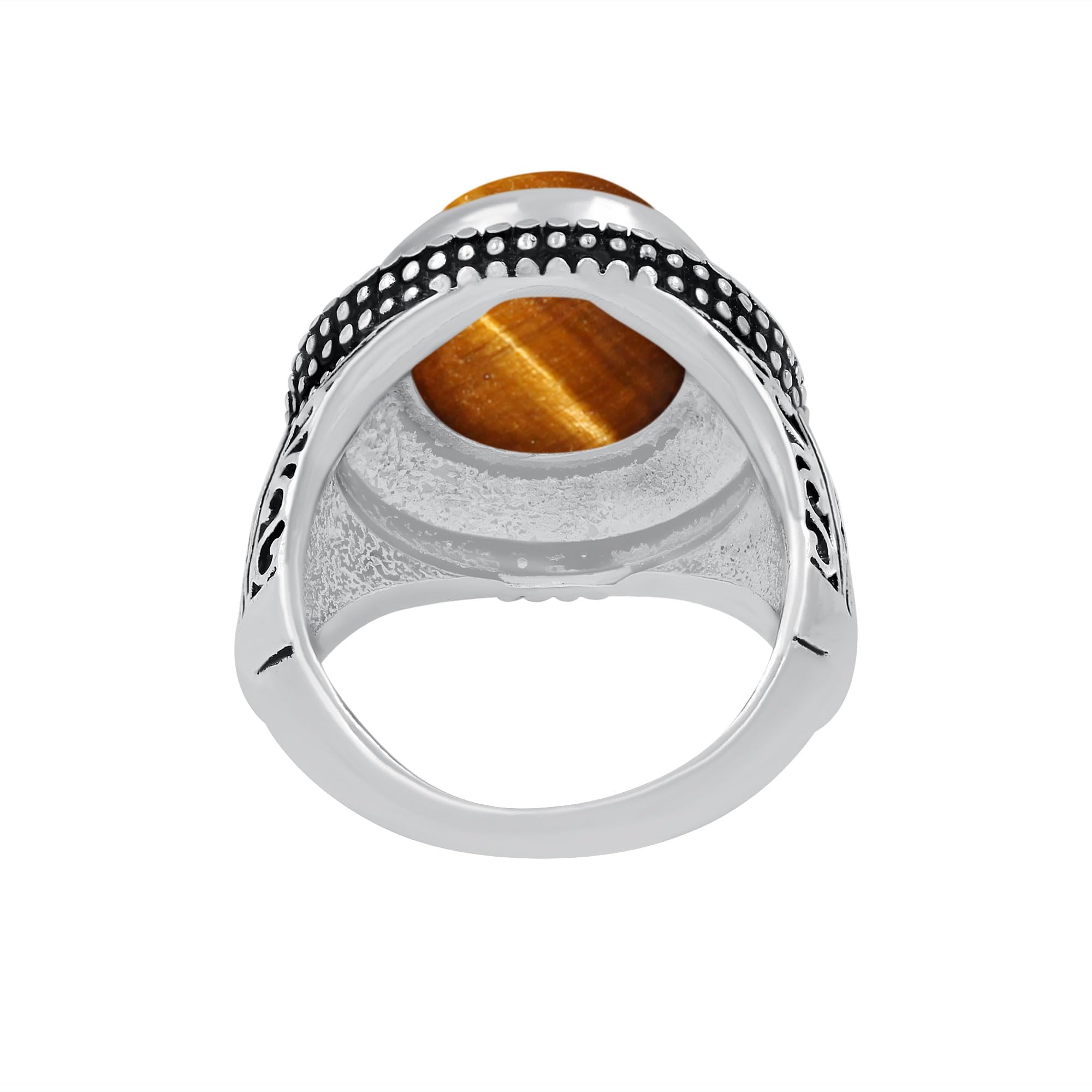 5.78Cts Solitaire Natural Tiger Eye 925 Silver Plated Ring Size 11 For Women, Brown Stone June Birthstone Ring Jewelry Gift For Women Mom Wife