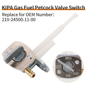 KIPA Gas Fuel Petcock Valve Switch for Yamaha Moto-4 YFM 200 225 250 350 660 450 XT 225 350 600 TTR 90 125 230 ARCTIC CAT 300 400 SUZUKI LTZ250 DR200 DR250 DR350 ATV Quad with Rubber seal