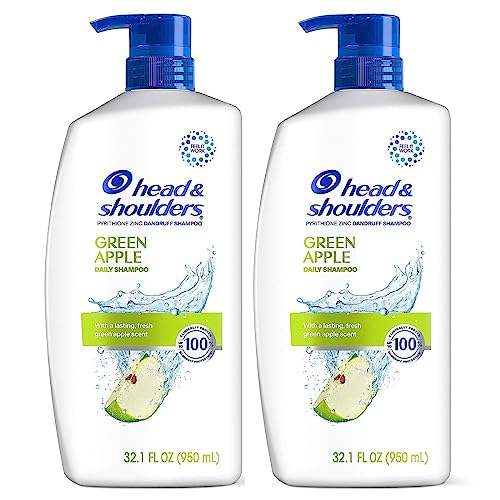 Head & Shoulders Dandruff Shampoo, Clinically Proven Anti Dandruff & Scalp Care Treatment, Fresh Green Apple Scent, Paraben-Free, 32.1 Fl Oz Each, 2 Pack