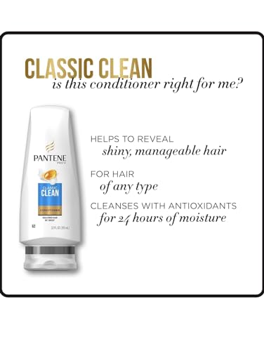 Pantene Classic Clean Conditioner, 24 fl oz, Twin Pack