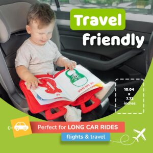 deMoca Busy Book for Toddlers 1-3, Travel Quiet Book Montessori Toy for 1+ Year Old, Kids Plane and Car Activities for Learning, Felt Educational Sensory Toy Boys & Girls, Packaging May Vary