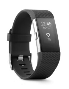 fitbit charge 2 heart rate + fitness wristband black large (renewed)