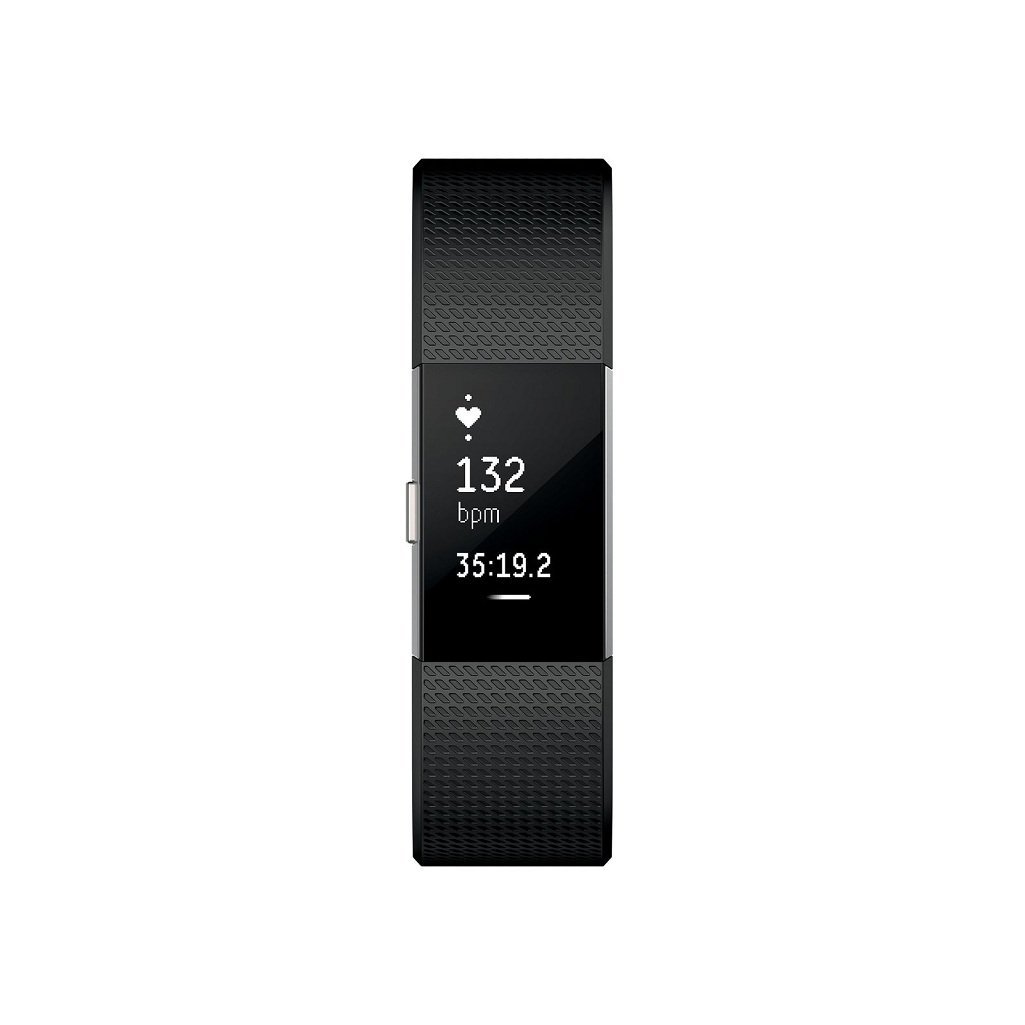 Fitbit Charge 2 Heart Rate + Fitness Wristband Black Large (Renewed)