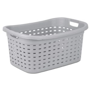 Sterilite Cement Gray Durable Weave Laundry Basket with Wicker Pattern (12 Pack)