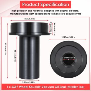 6697 Wheel Knuckle Vacuum Oil Seal Installer Tool for Ford 2005 to Current F-250 F-350 Axle Tools, Axle Shaft Seal Installer Tool