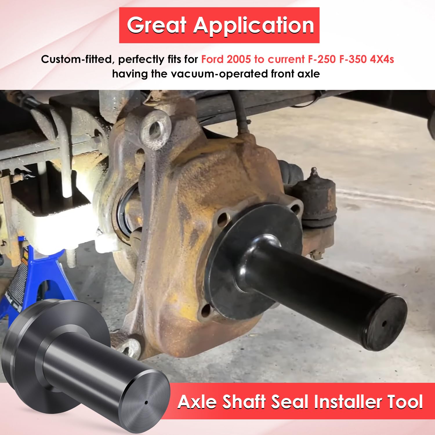 6697 Wheel Knuckle Vacuum Oil Seal Installer Tool for Ford 2005 to Current F-250 F-350 Axle Tools, Axle Shaft Seal Installer Tool