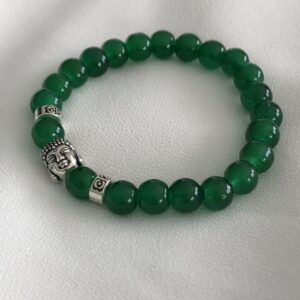 Secret for Longevity Dark Green Chinese Synth Jade Jadeite Buddha Zen Buddhist Prayer 8mm Beads Mens Womens Stretch Good Luck Yoga Bracelet