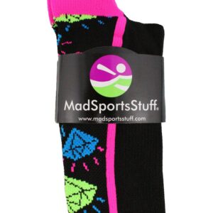 Crazy Socks with Diamonds Over the Calf (Black/Multi-Neon, Small)