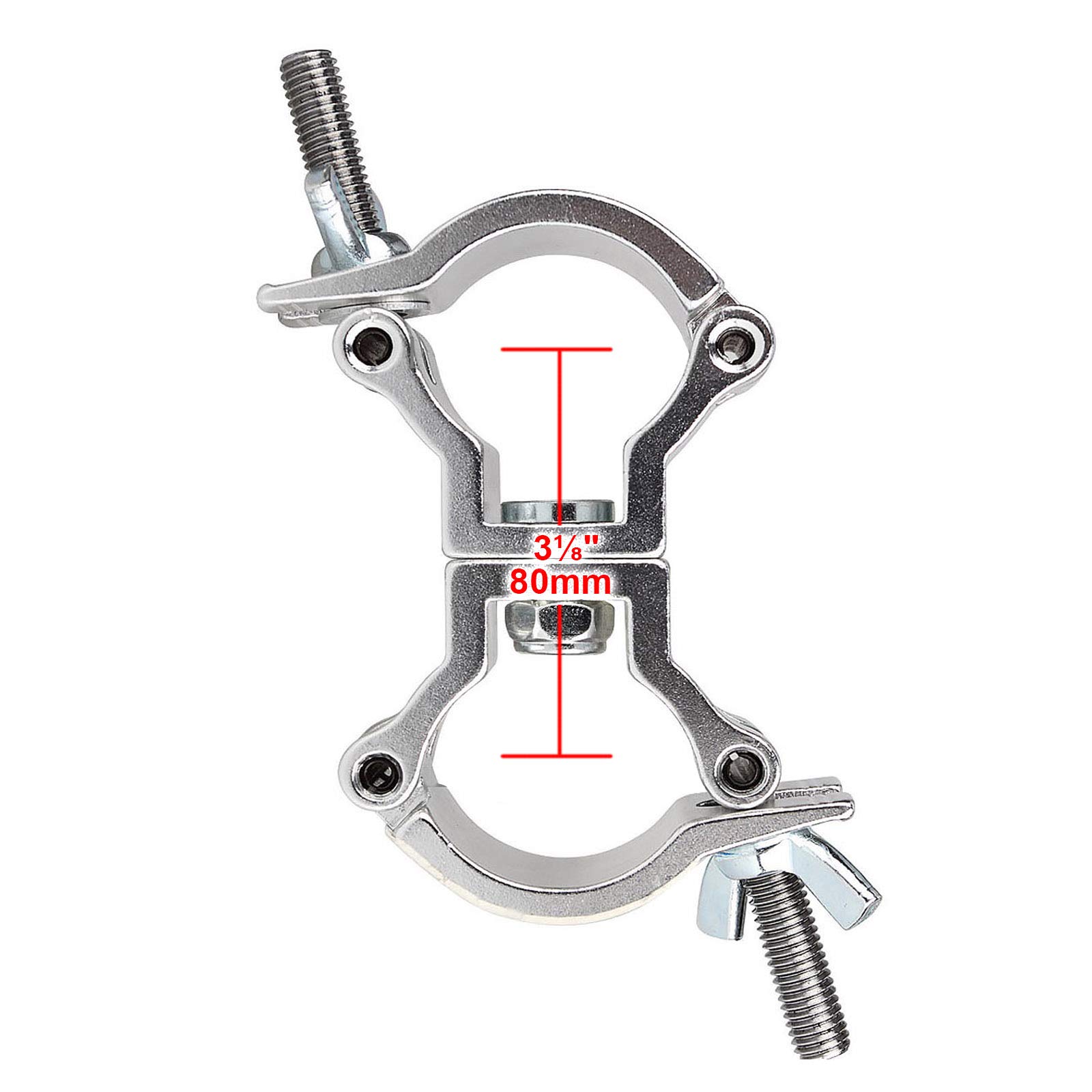 Lighting Truss Swivel Coupler DJ Light Clamps 2 Inch Aluminum Alloy Max Load 220 LBs for 1.88-2 Inch Pipe 4 Pack