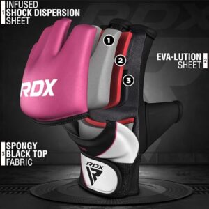 RDX Women's MMA Gloves Grappling Martial Arts Sparring Punching Bag Cage Fighting Maya Hide Leather Mitts Combat Training