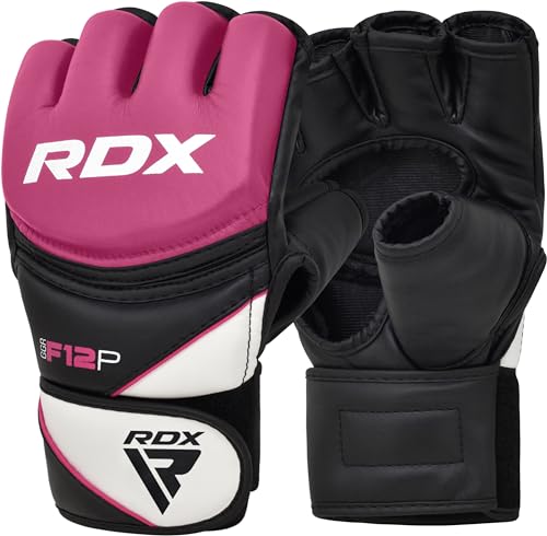 RDX Women's MMA Gloves Grappling Martial Arts Sparring Punching Bag Cage Fighting Maya Hide Leather Mitts Combat Training