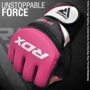 RDX Women's MMA Gloves Grappling Martial Arts Sparring Punching Bag Cage Fighting Maya Hide Leather Mitts Combat Training